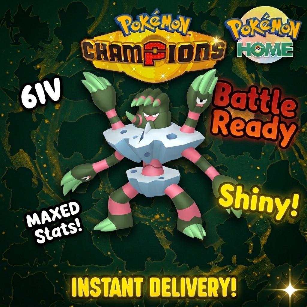 Shiny Barbaracle Pokémon Champions 6IV Competitive Battle Ready Pokémon card photo