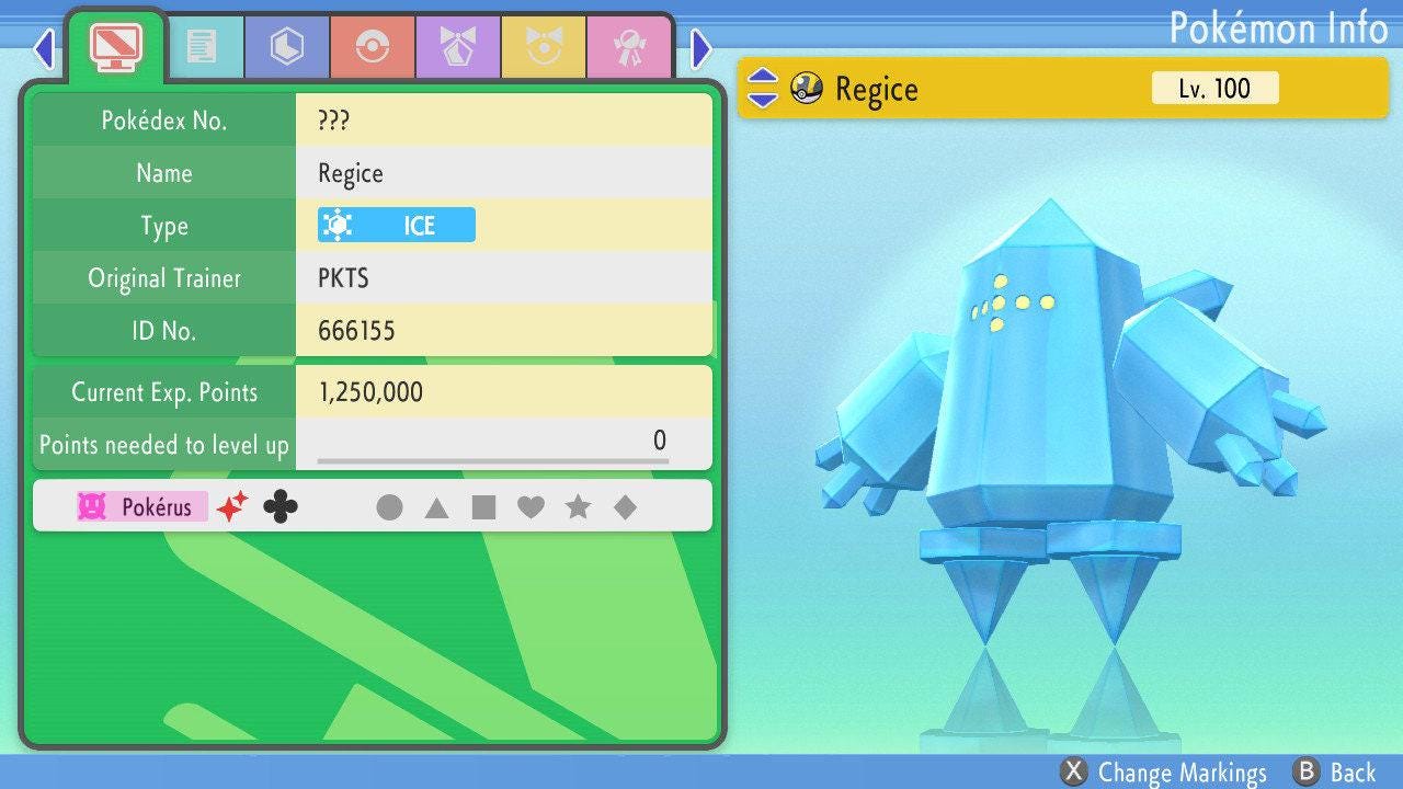 SHINY 6IV REGICE Pokemon Brilliant Diamond Shining Pearl 6IV Competitive Battle Ready Pokémon card photo 4