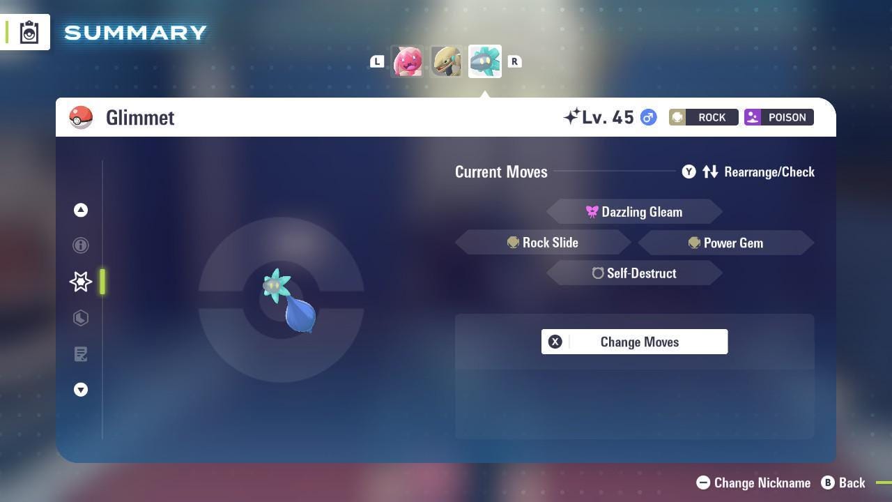 Фото покемона Shiny Glimmet Pokemon Legends ZA Mega Dimension DLC 6IV Готов к соревновательным боям 3