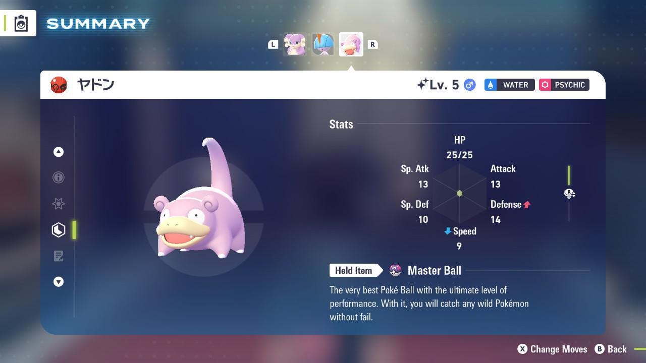 Pokemon Za Shiny 6IV Event SLOWPOKE PokeCenter 251024 Center Kagawa Pokémon Legends ZA 6IV Competitive Battle Ready Legend ZA – Exclusive Event Pokémon Pokémon card photo