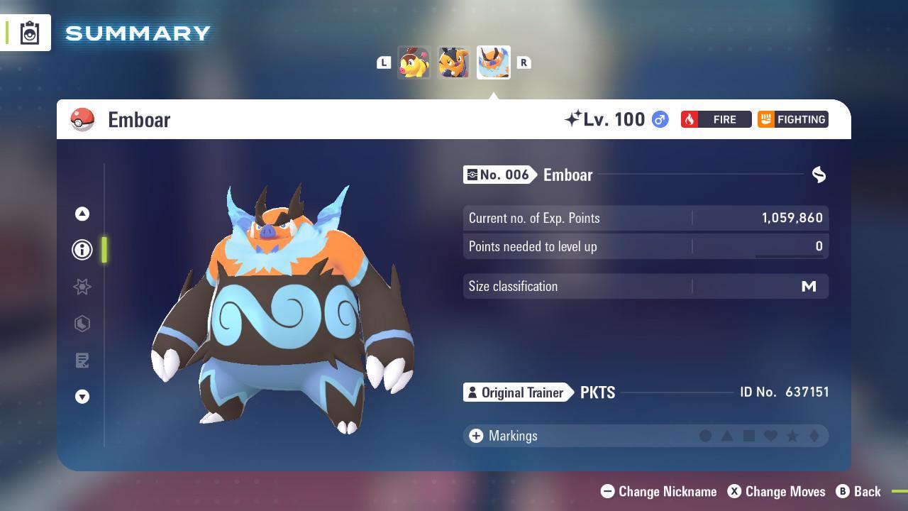 Фото покемона Shiny EMBOAR Pokémon Legends ZA 6IV Готовый к битве 3