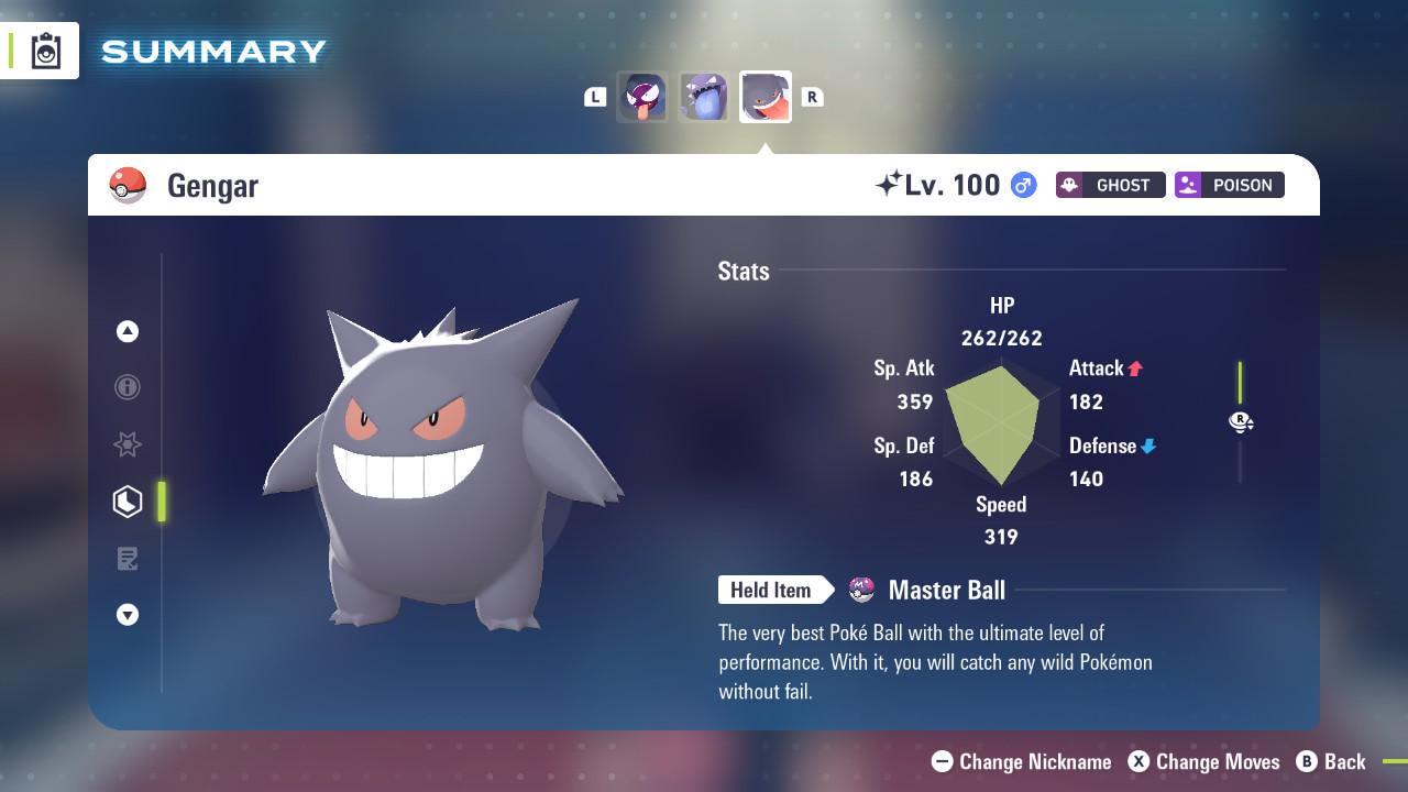 Фото покемона Сияющий ГЕНГАР Pokémon Legends ZA, 6IV, готов к соревновательным боям 2