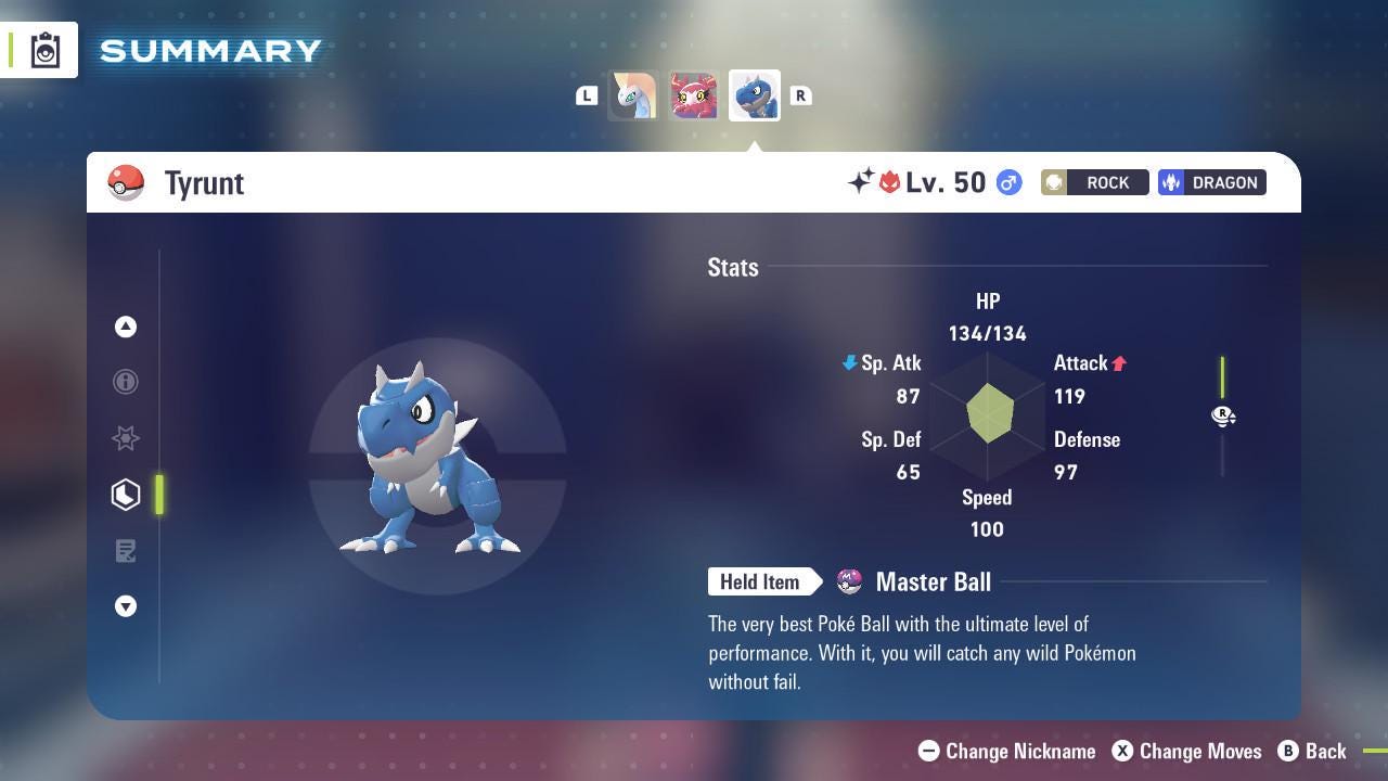 Shiny Alpha Tyrunt Pokémon Legends ZA 6IV Competitive Battle Ready Pokémon card photo 2