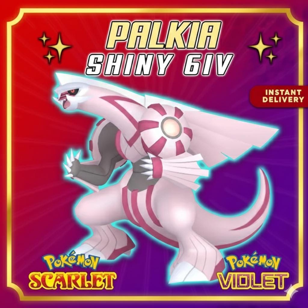 Shiny PALKIA Pokémon Scarlet Violet 6IV Competitive Battle Ready – Scarlet & Violet Pokémon card photo