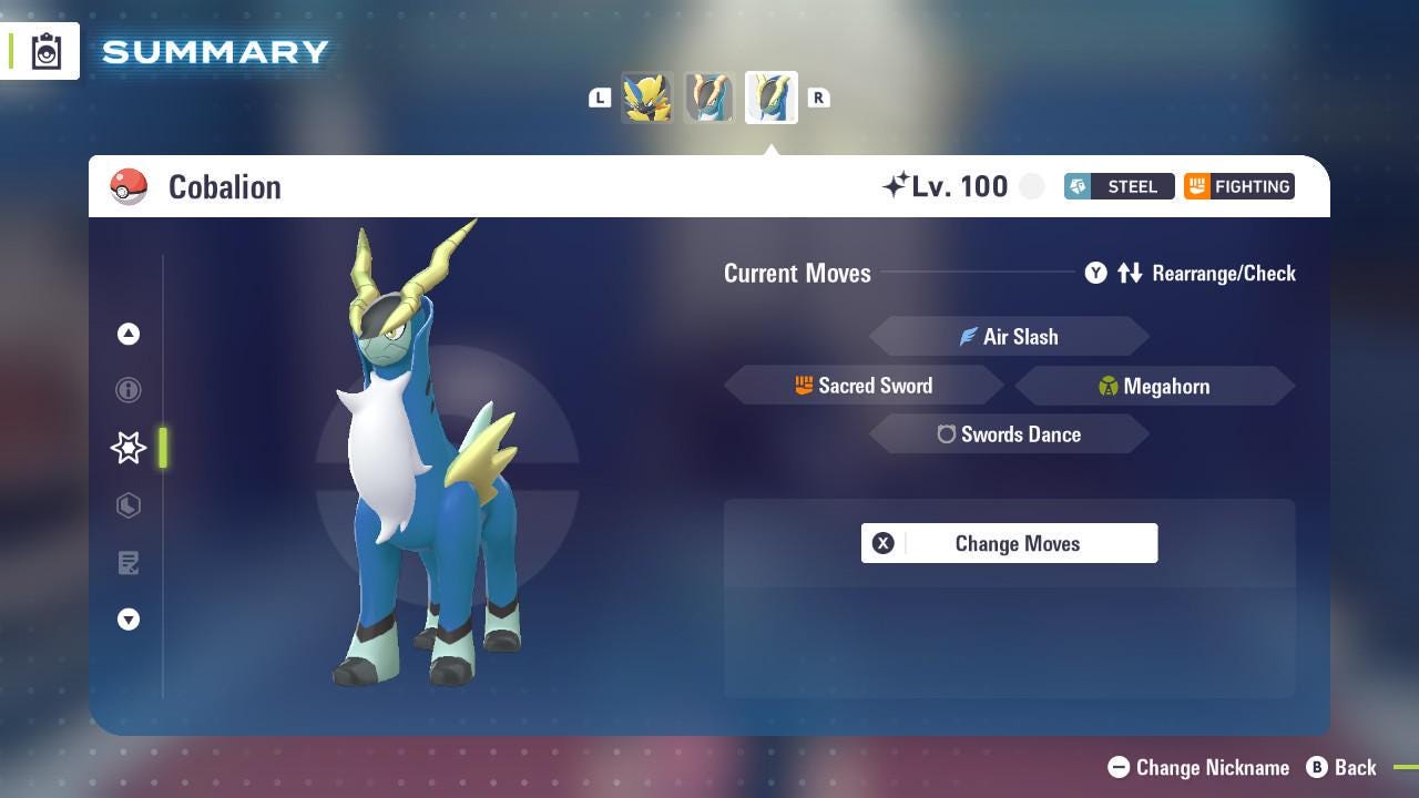 Foto de la carta Pokémon Shiny Cobalion Pokemon Legends Za DLC Dimensión Mega 6IV Listo para la Batalla Competitivo 4