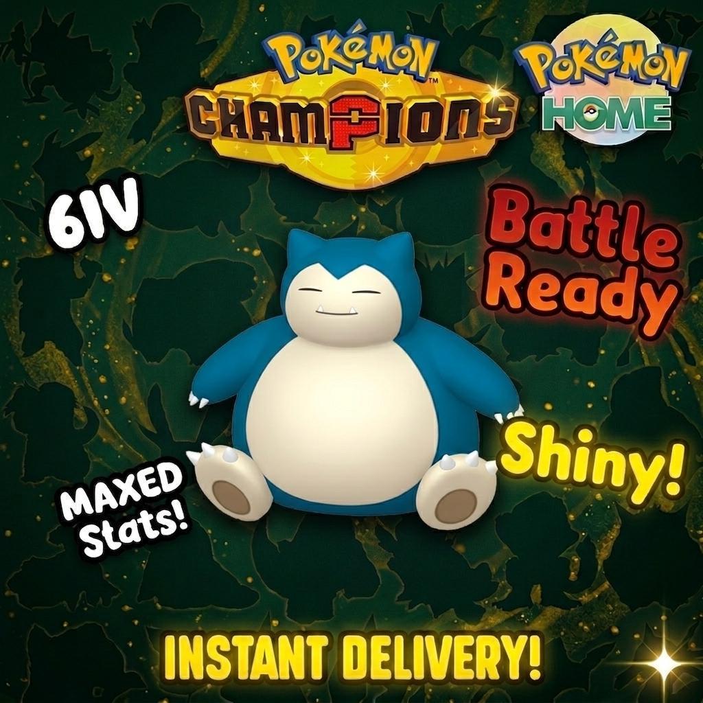 Shiny Snorlax Pokémon Champions 6IV Competitive Battle Ready – Champions Pokémon card photo