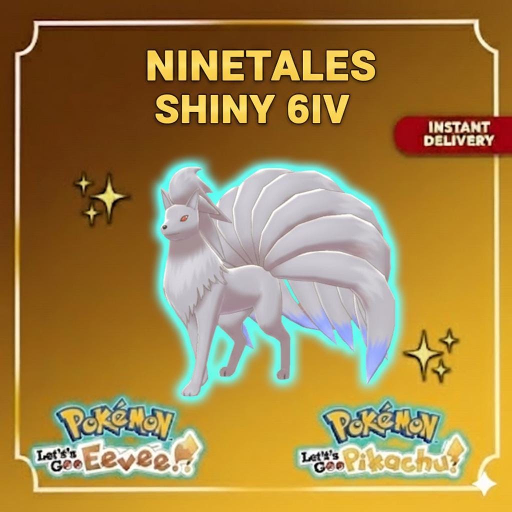 Shiny NINETALES Female 6IV Competitive Battle Ready – Shiny Pokémon Pokémon card photo