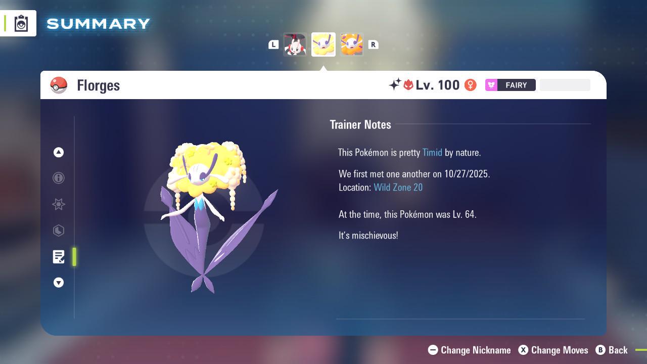 Shiny Alpha Yellow Florges Pokémon Legends ZA 6IV Competitive Battle Ready Pokémon card photo 4