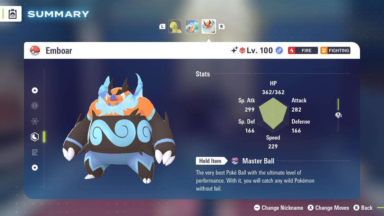 Фото покемона Блестящий Альфа Emboar Pokémon Legends ZA 6IV Готов к соревновательным битвам 2