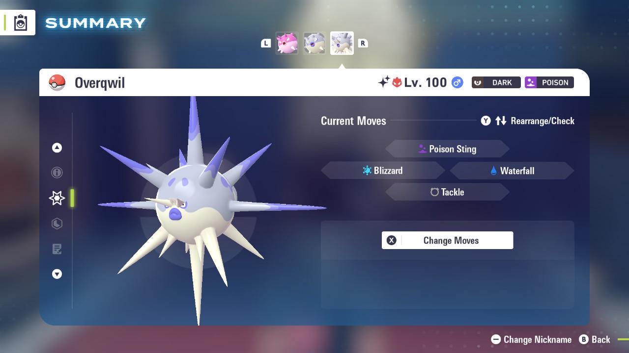 Shiny Alpha Overqwil Pokémon Legends ZA 6IV Competitive Battle Ready Pokémon card photo 3