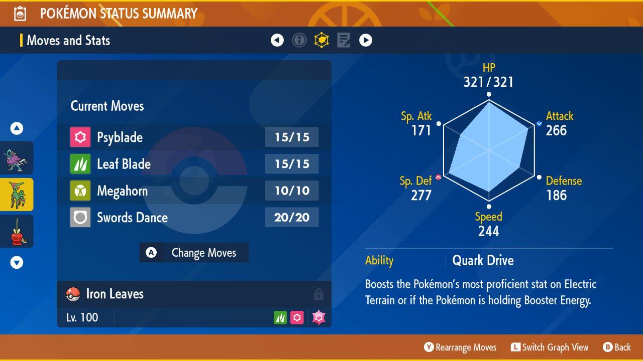 Non Shiny IRON LEAVES Ev Trained Scarlet Violet Pokémon Battle Ready Competitive Free Bonus Shiny Fast Delivery Pokémon card photo 2