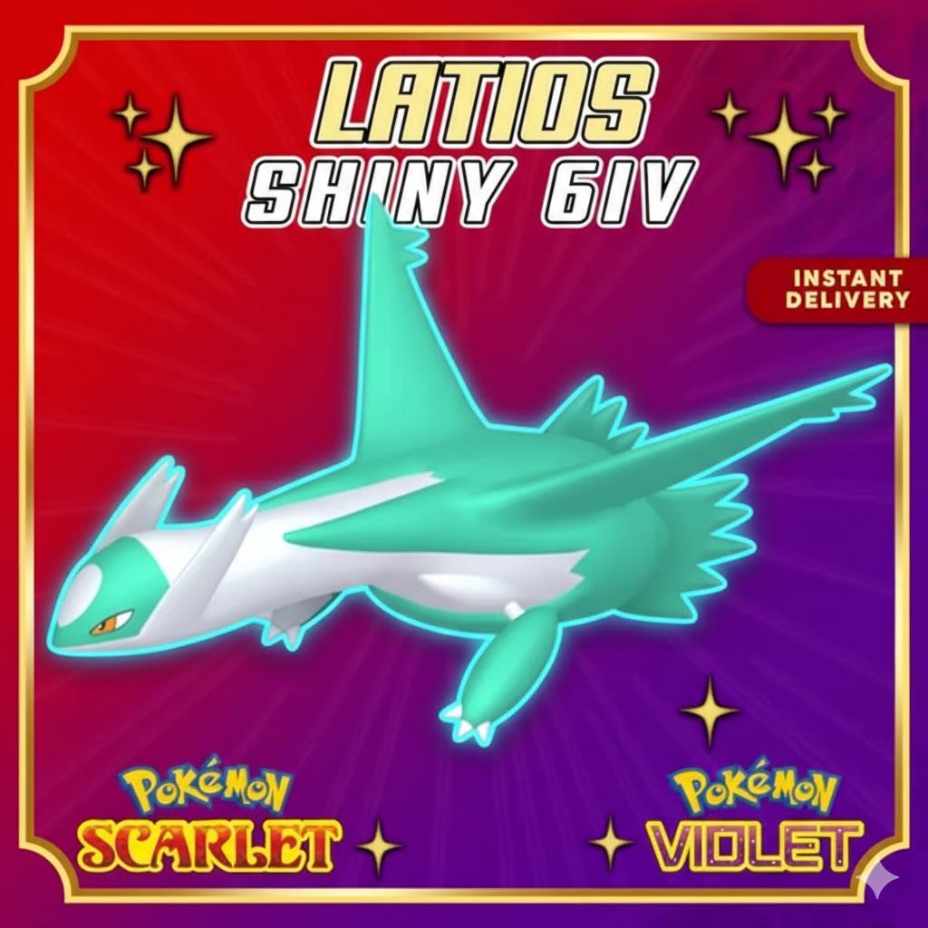 Shiny LATIOS Pokémon Scarlet and Violet 6IV Competitive Battle Ready – Scarlet & Violet Pokémon card photo