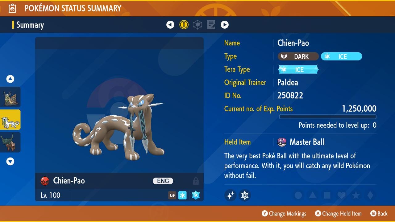 Shiny 6IV CHIEN PAO Paldea Event Switch 2 Scarlet Violet Pokémon Battle Ready Competitive Free Bonus Shiny Fast Delivery Pokémon card photo 2