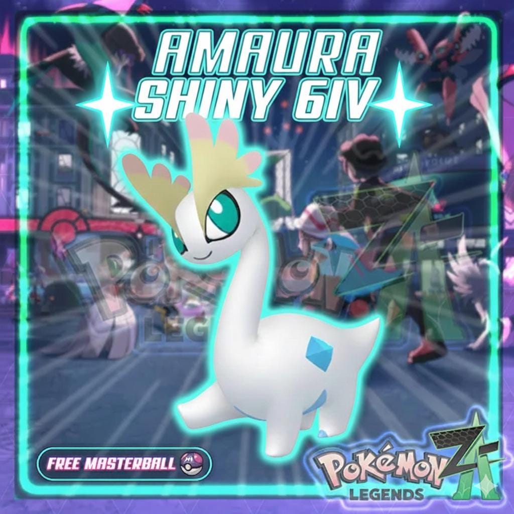 Shiny AMAURA Pokémon Legends ZA 6IV Competitive Battle Ready Pokémon card photo
