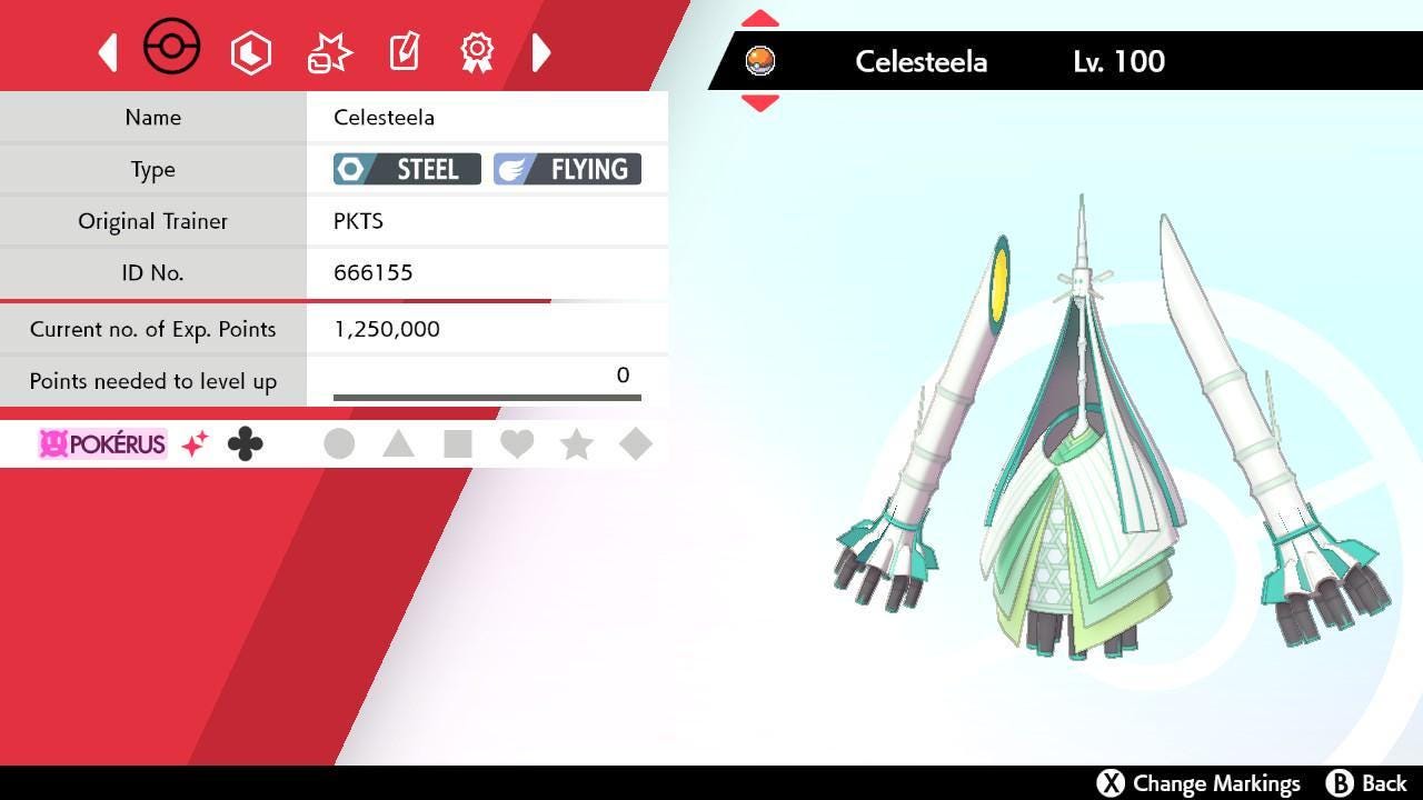 Shiny CELESTEELA Pokemon Sword Shield 6IV Competitive Battle Ready – Sword & Shield Pokémon card photo