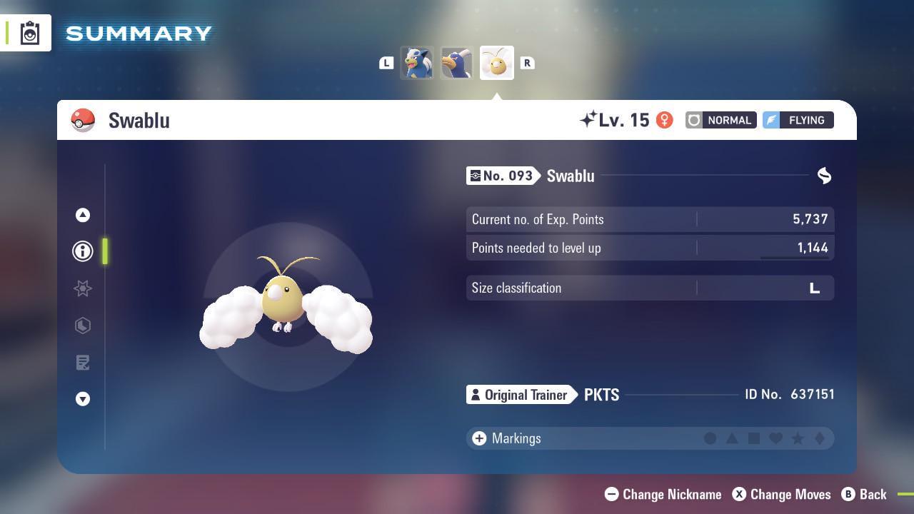 Shiny SWABLU Pokémon Legends ZA 6IV Competitive Battle Ready Pokémon card photo 2