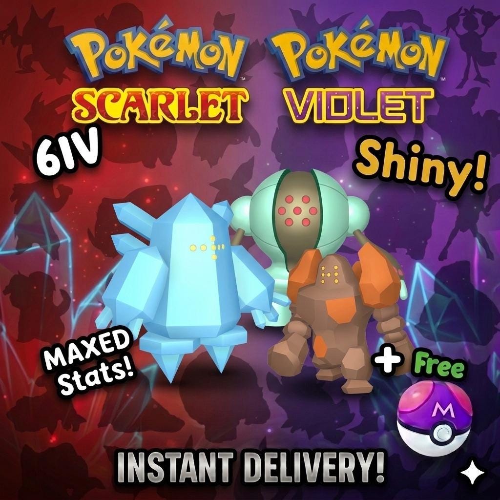 Foto de la carta Pokémon Shiny Regice Regirock Registeel Lote 6IV Listo para la batalla Pokémon Escarlata Púrpura