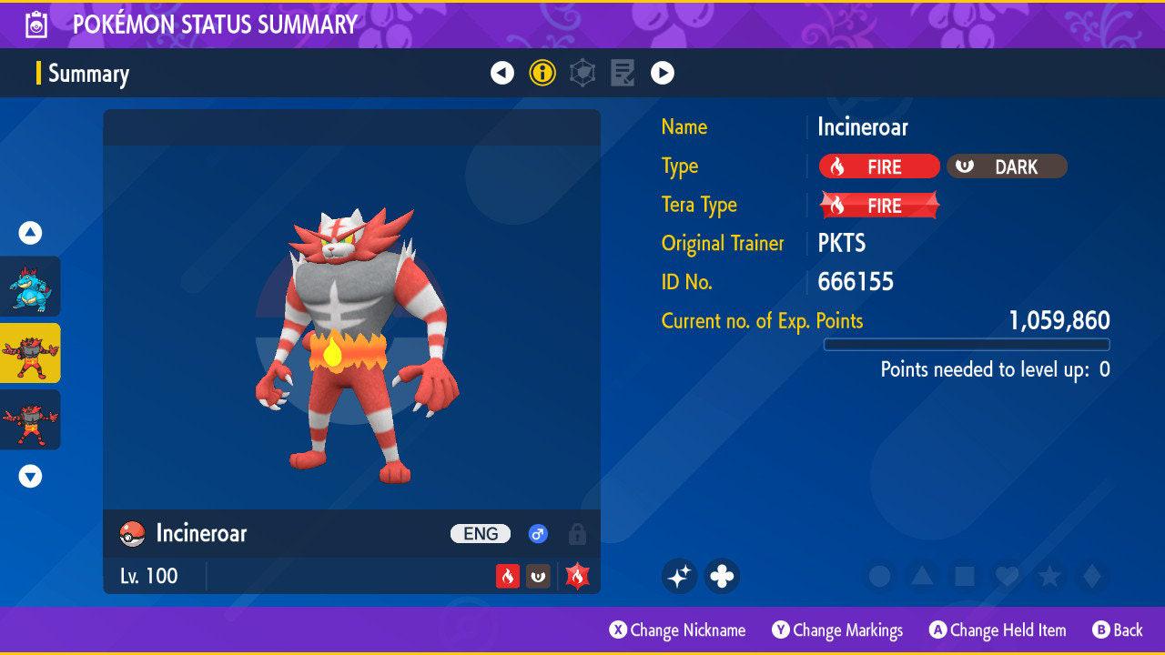Shiny INCINEROAR Pokémon Scarlet Violet 6IV Competitive Battle Ready – Scarlet & Violet Pokémon card photo