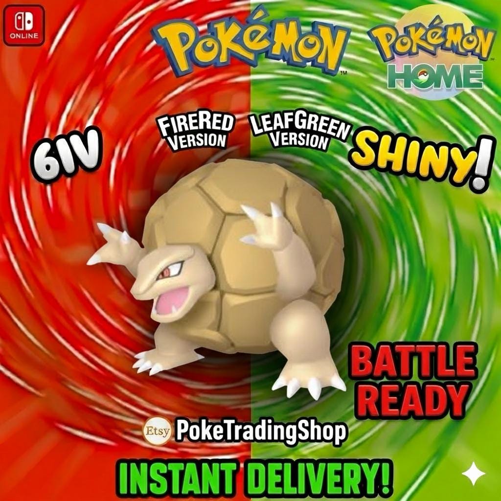 SHINY GOLEM Pokémon FireRed LeafGreen 6IV Competitive Battle Ready Pokémon card photo