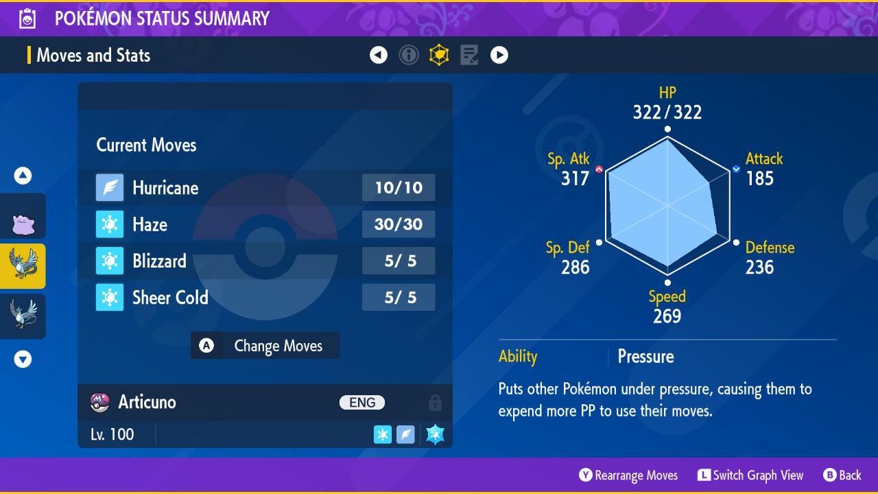 Foto de la carta Pokémon Shiny ARTICUNO Pokémon Escarlata y Púrpura Pokémon Legendario Competitivo Listo para la Batalla Shiny Gratis Switch 2 3