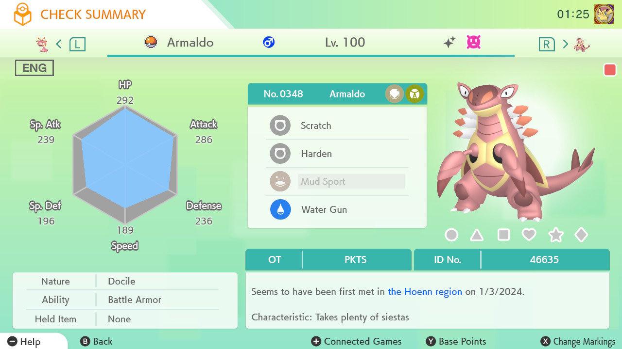 Shiny ARMALDO Pokémon HOME 6IV Competitive Battle Ready Pokémon card photo 2