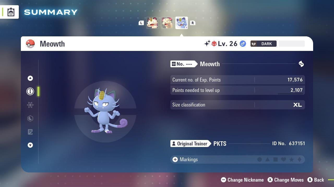 Shiny Alpha Alolan Meowth Pokémon Legends ZA 6IV Competitive Battle Ready Pokémon card photo 2