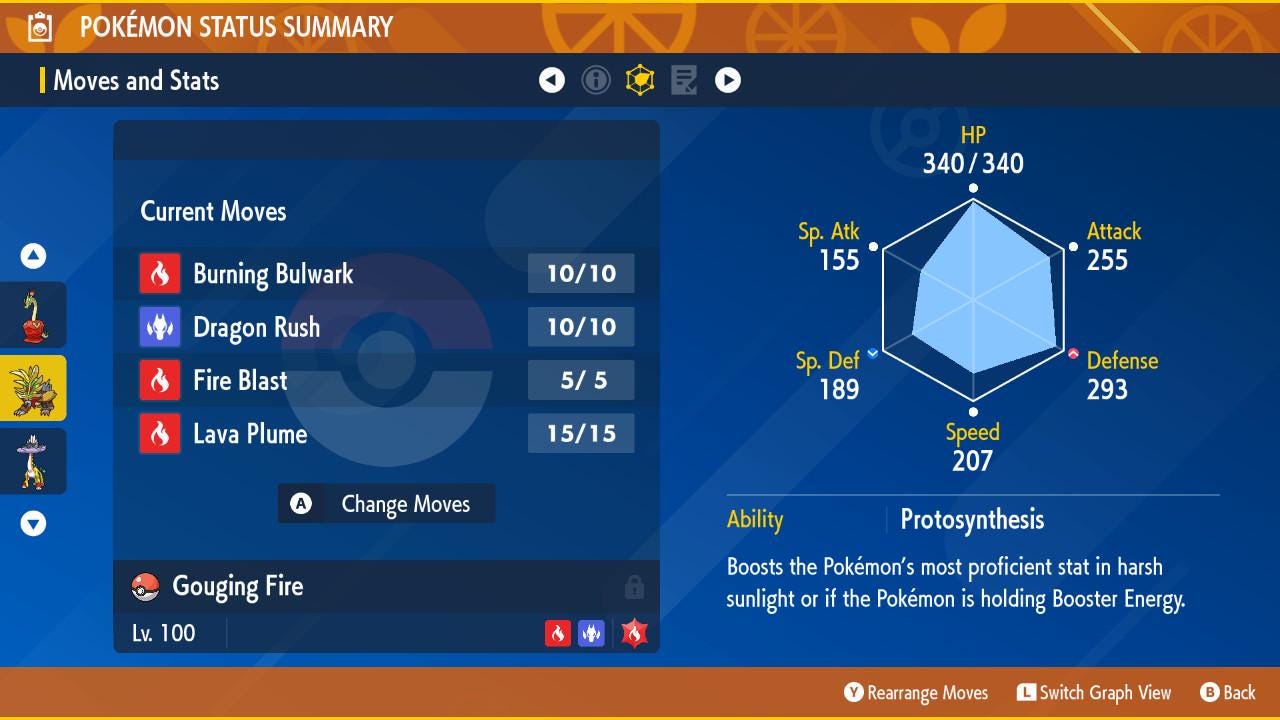 Фото покемона Non Shiny GOUGING FIRE Ev Trained Scarlet Violet Pokémon Готовый к битве Конкурентный Бесплатный бонус Shiny Быстрая доставка 2