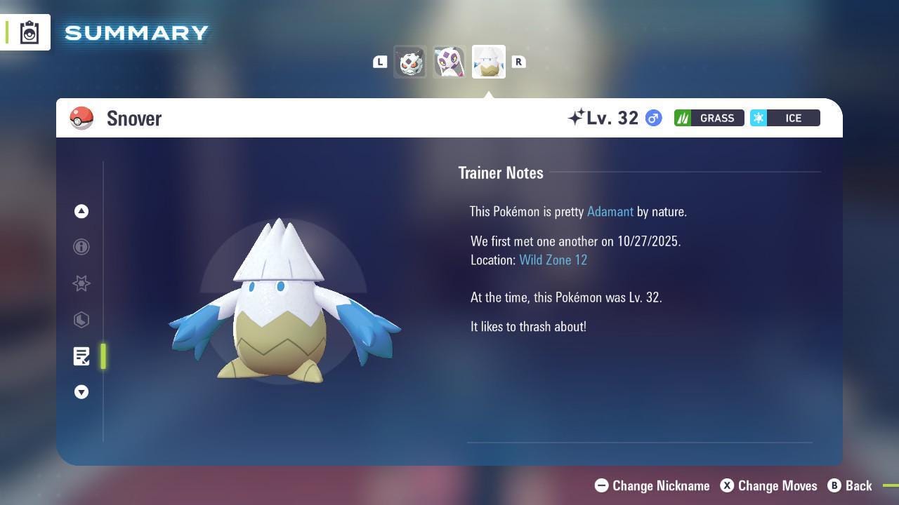 Фото покемона Блестящий SNOVER Pokémon Legends ZA 6IV Готов к соревновательным битвам 4