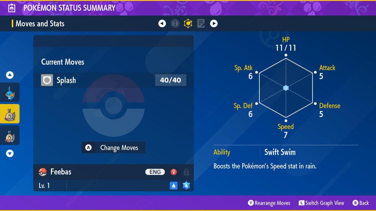 Shiny FEEBAS Pokémon Scarlet Violet 6IV Competitive Battle Ready Pokémon card photo 2