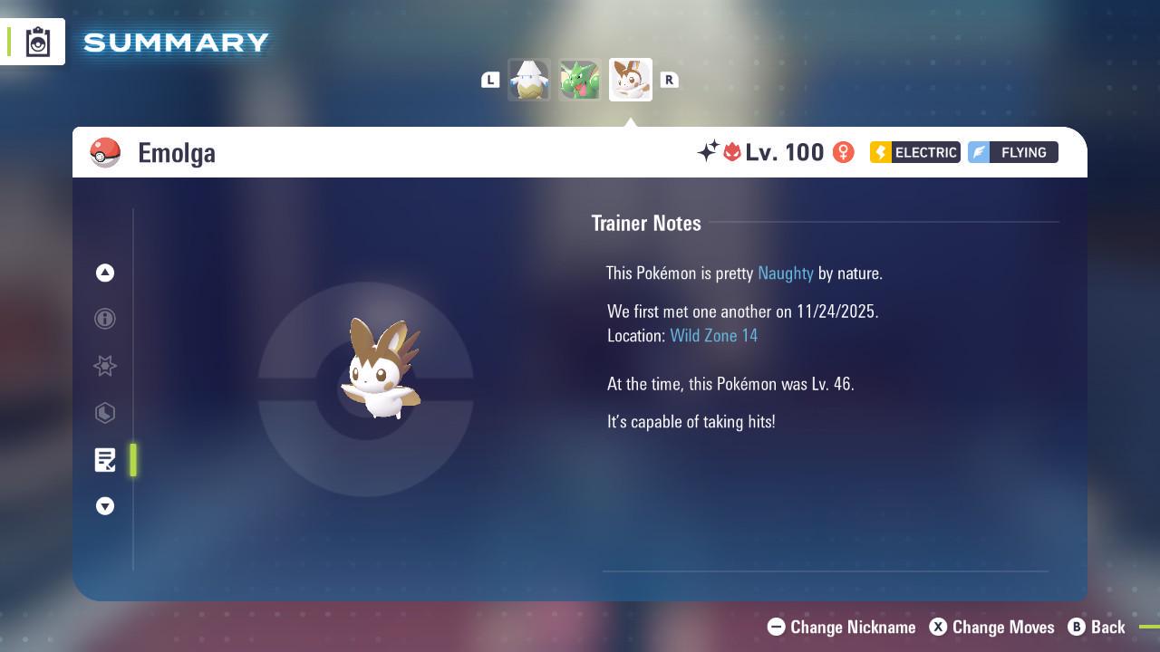 Shiny Alpha Emolga Pokémon Legends ZA 6IV Competitive Battle Ready Pokémon card photo 4