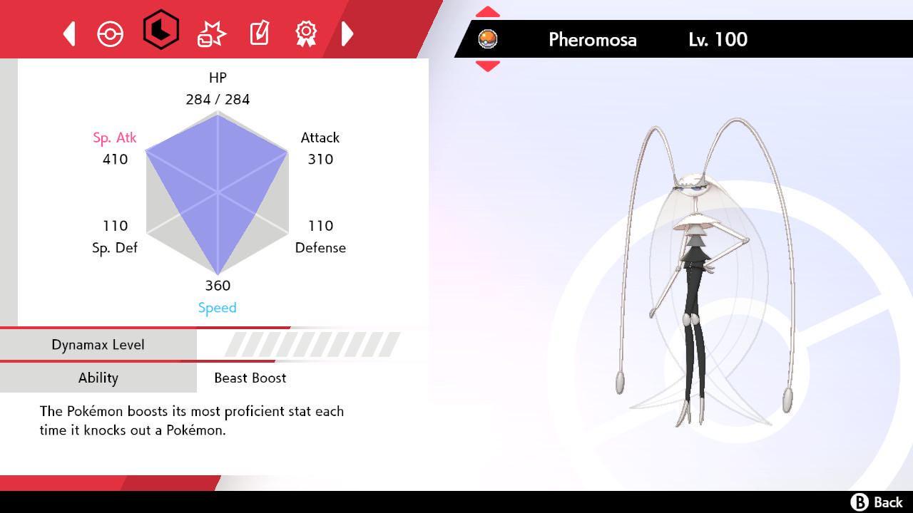 Shiny PHEROMOSA Pokemon Sword Shield 6IV Competitive Battle Ready Pokémon card photo 2