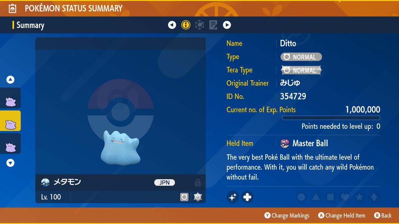 Foto de la carta Pokémon DITTO Shiny Miedoso Japonés Masuda Pokémon Crianza Shiny Ditto Pokémon SV 6IV Pokémon Método Masuda Competitivo 2