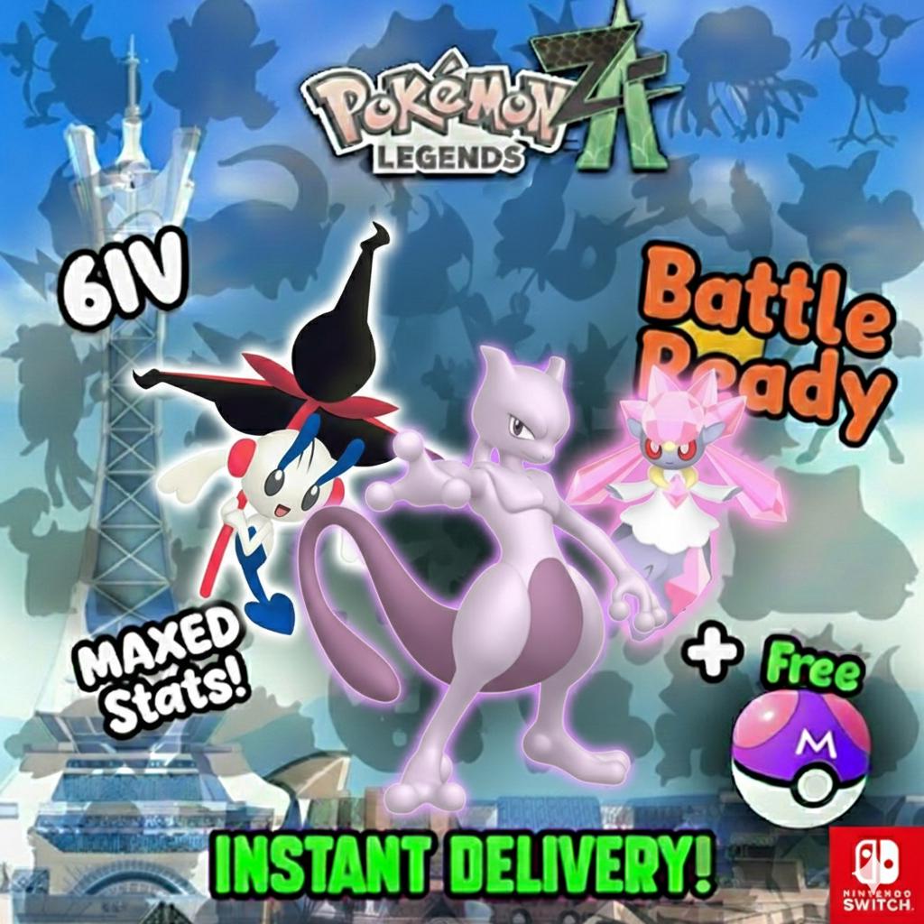 Pokemon ZA Legendary Trio Legends ZA Pack Shiny 6IV Pokémon Legends ZA 6IV Competitive Battle Ready Any Held Item Mega Evolution – Pokémon Legends Z-A Pokémon card photo