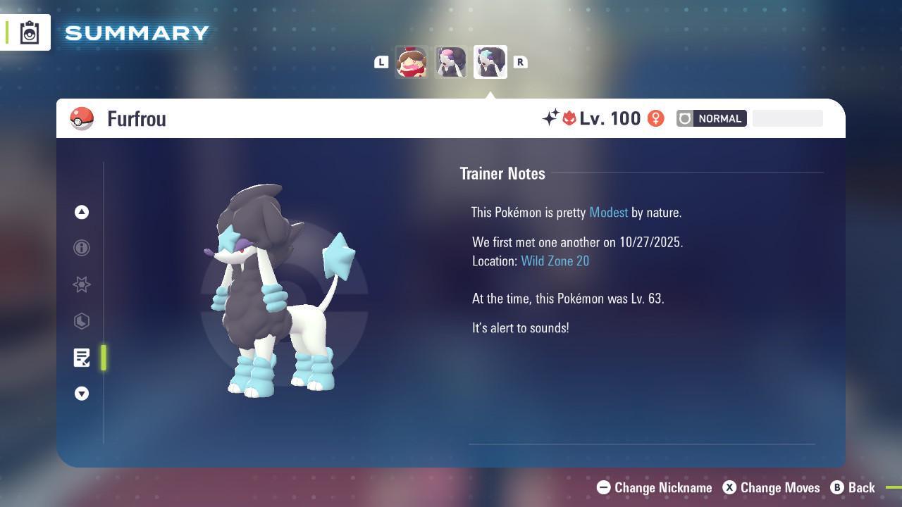 Foto de la carta Pokémon Shiny Alpha Furfrou Estrella Pokémon Leyendas ZA 6IV Listo para el Combate Competitivo 4
