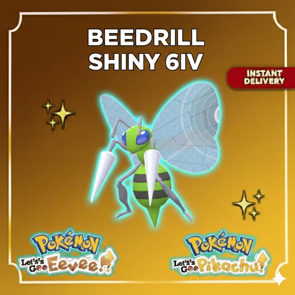 Foto de la carta Pokémon BEEDRILL Variocolor 6IV Listo para la Batalla Competitiva