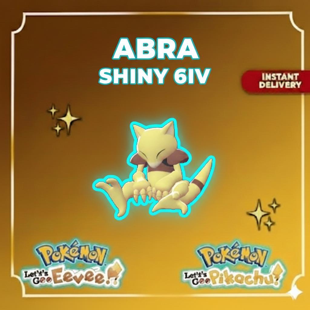 Shiny ABRA Pokémon Lets Go Pikachu Eevee 6IV Competitive Battle Ready – Pokémon Let's Go Pokémon card photo