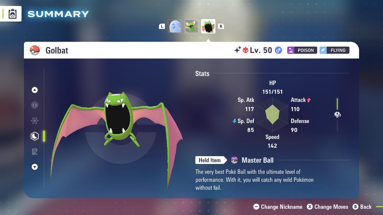 Shiny Alpha Golbat Pokemon Legends Za Mega Dimension DLC 6IV Competitive Battle Ready Pokémon card photo