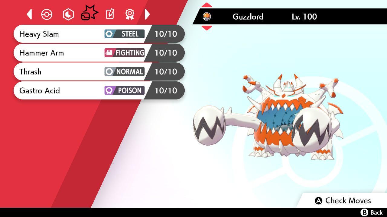 Shiny GUZZLORD Pokemon Sword Shield 6IV Competitive Battle Ready Pokémon card photo 3