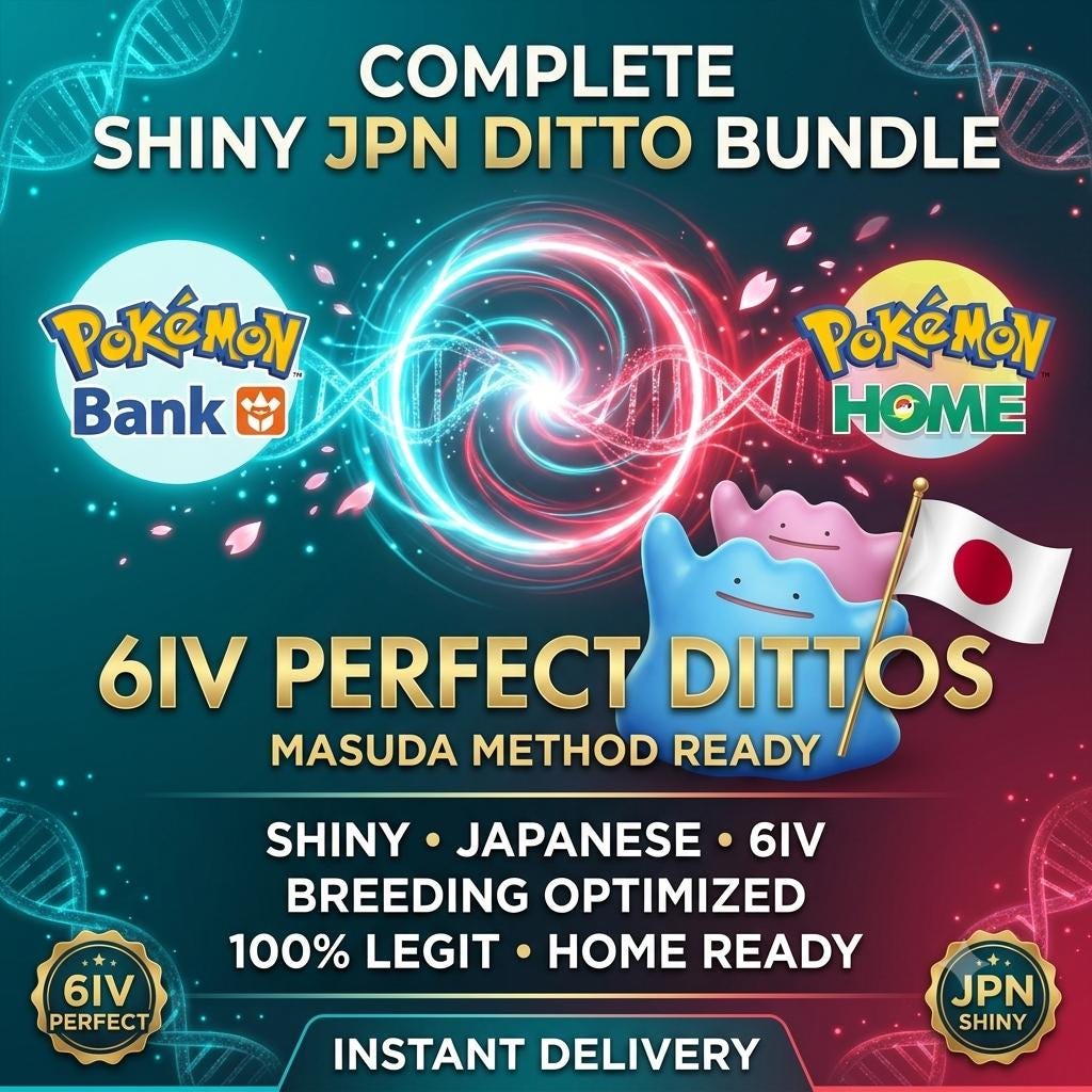 SHINY 6IV DITTO Bundle (Adamant, Modest, Timid, Jolly, Bold, Calm) Japanese Masuda Pokémon HOME Breeding Pack – Pokémon HOME Transfers Pokémon card photo