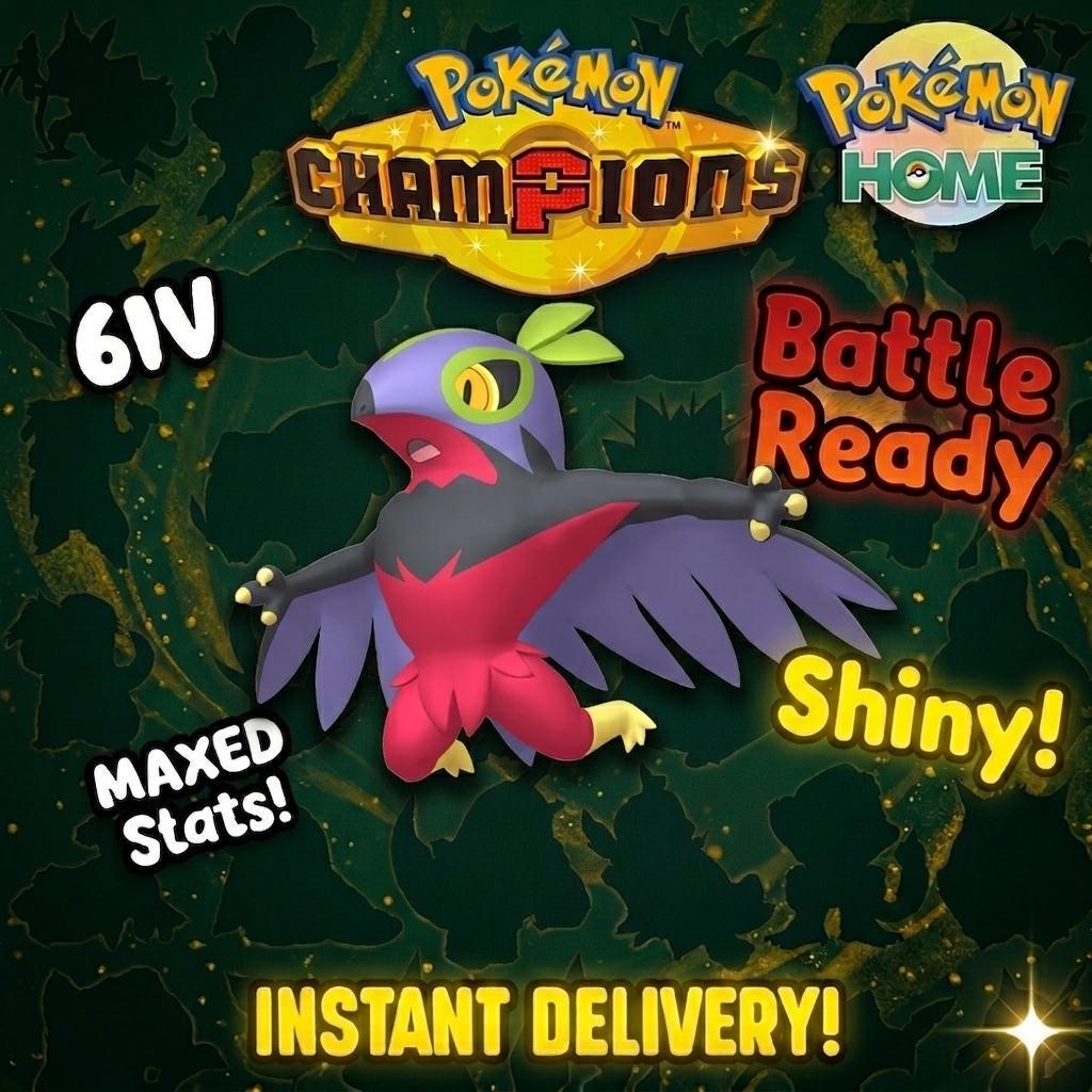 Shiny Hawlucha Pokémon Champions 6IV Competitive Battle Ready – Champions Pokémon card photo