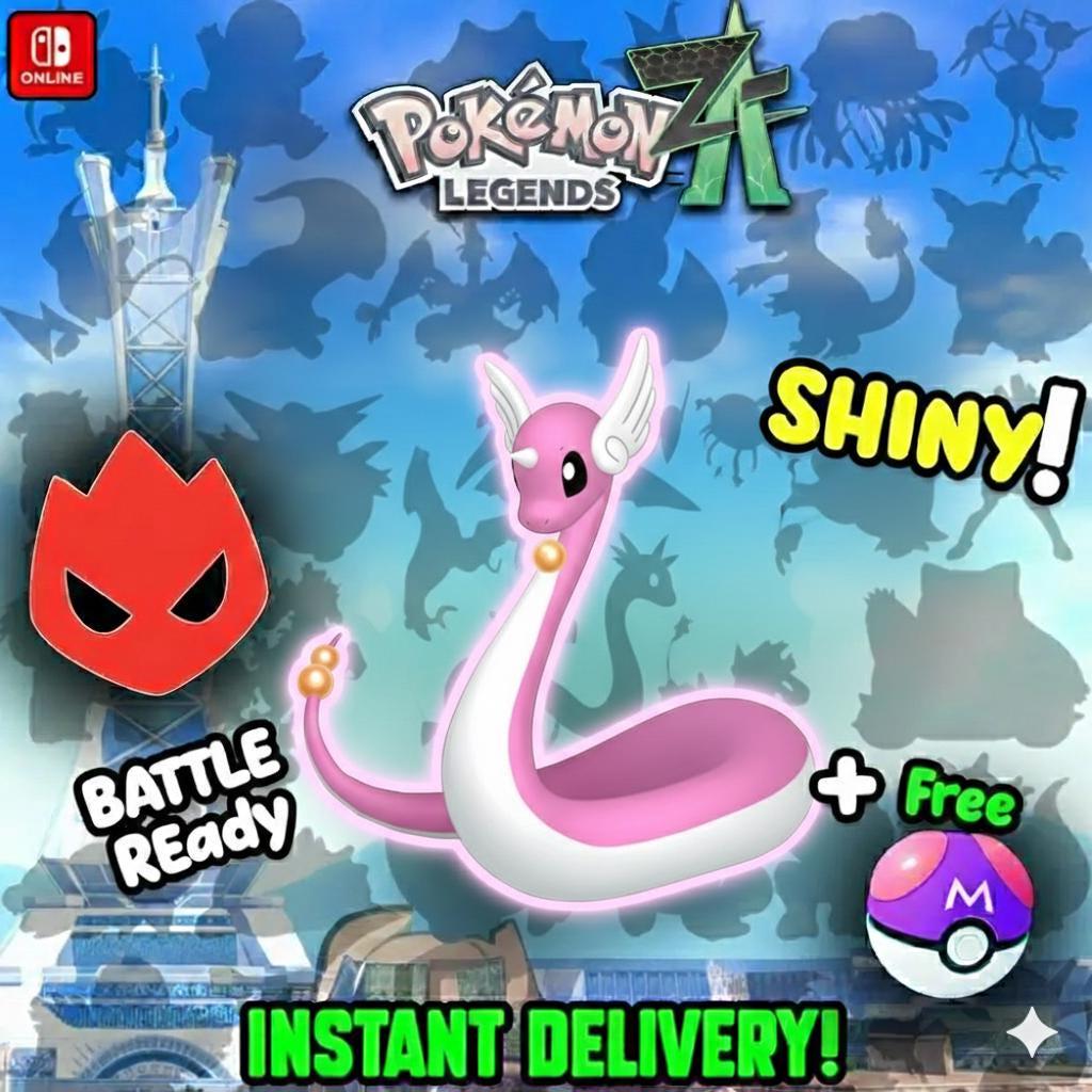 Shiny Alpha Dragonair Pokémon Legends ZA 6IV Competitive Battle Ready – Pokémon Legends Z-A Pokémon card photo