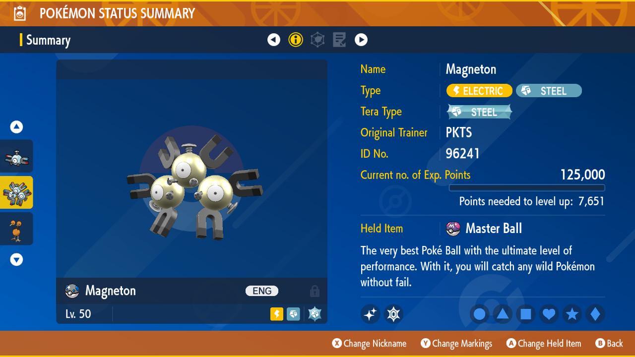 Foto de la carta Pokémon MAGNETON variocolor Pokémon Escarlata y Púrpura 6IV Listo para el combate competitivo 2