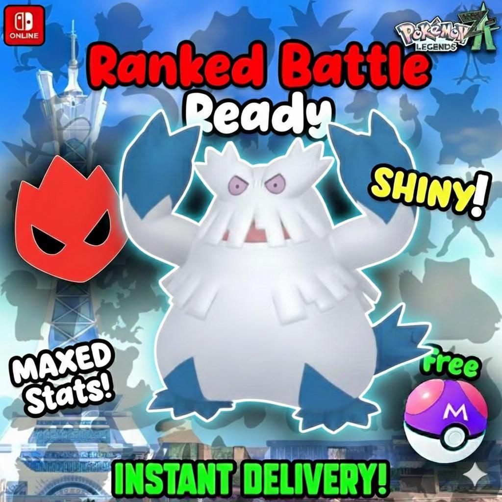 Shiny Alpha Abomasnow Pokémon Legends ZA 6IV Competitive Battle Ready – Pokémon Legends Z-A Pokémon card photo