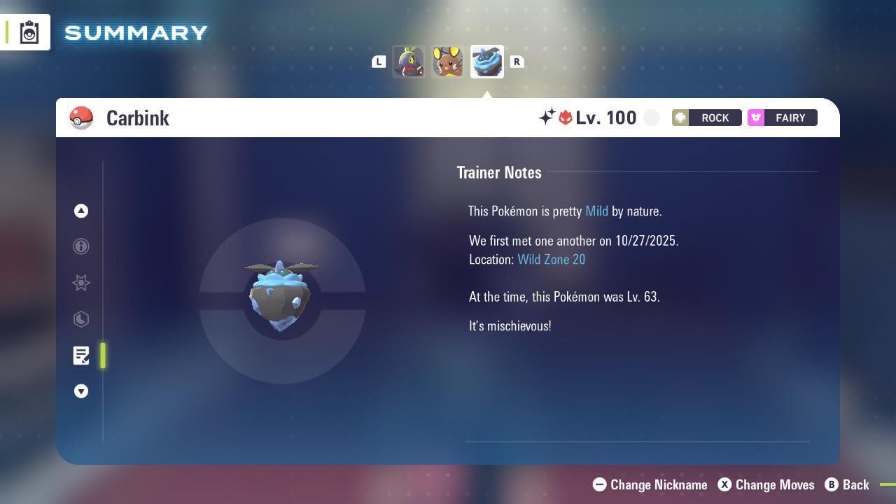 Shiny Alpha Carbink Pokémon Legends ZA 6IV Competitive Battle Ready Pokémon card photo 4