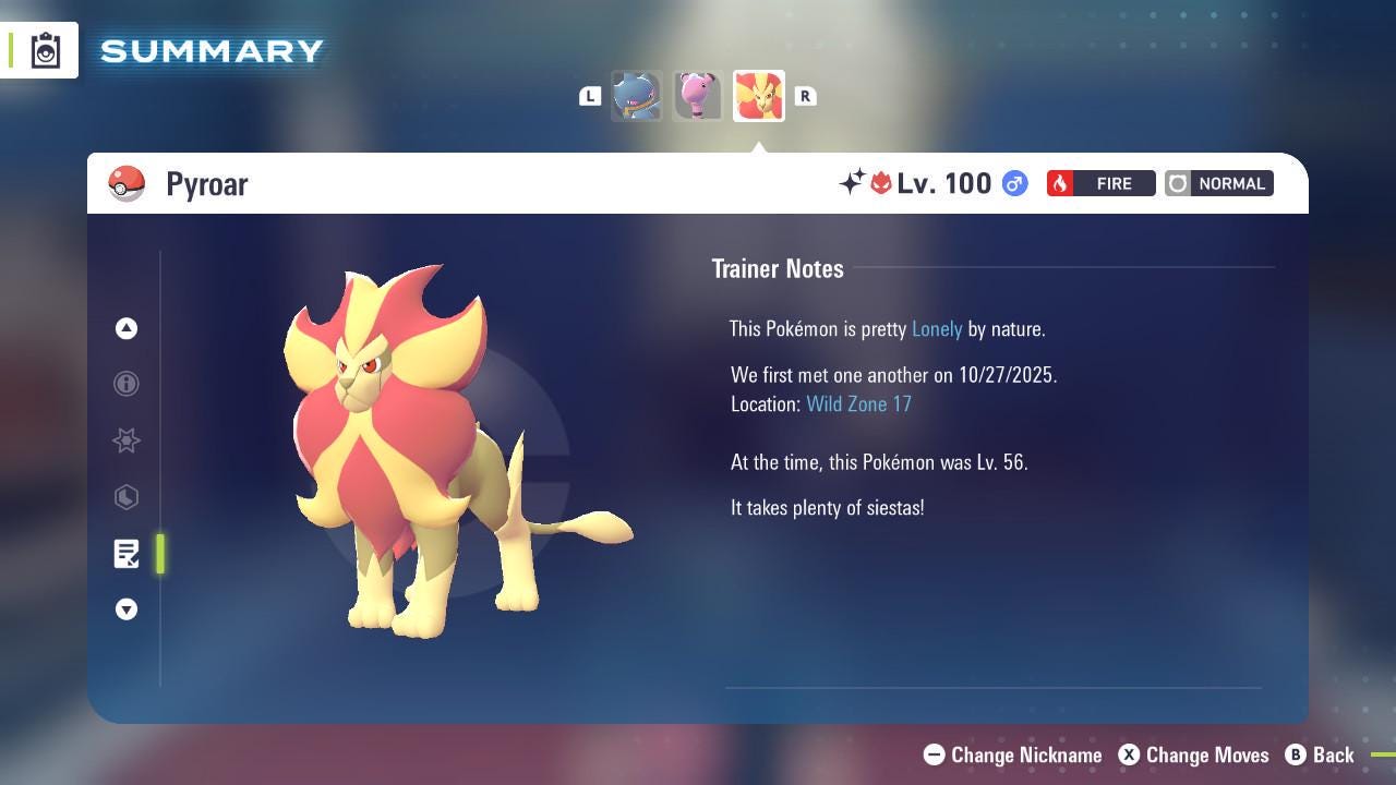 Shiny Alpha Pyroar Pokémon Legends ZA 6IV Competitive Battle Ready Pokémon card photo 4
