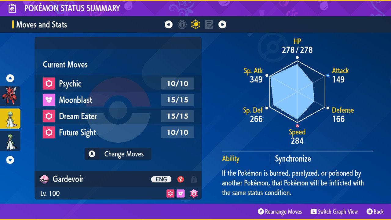 Фото покемона Shiny GARDEVOIR Pokémon Scarlet Violet 6IV Готовый к соревновательным боям 2