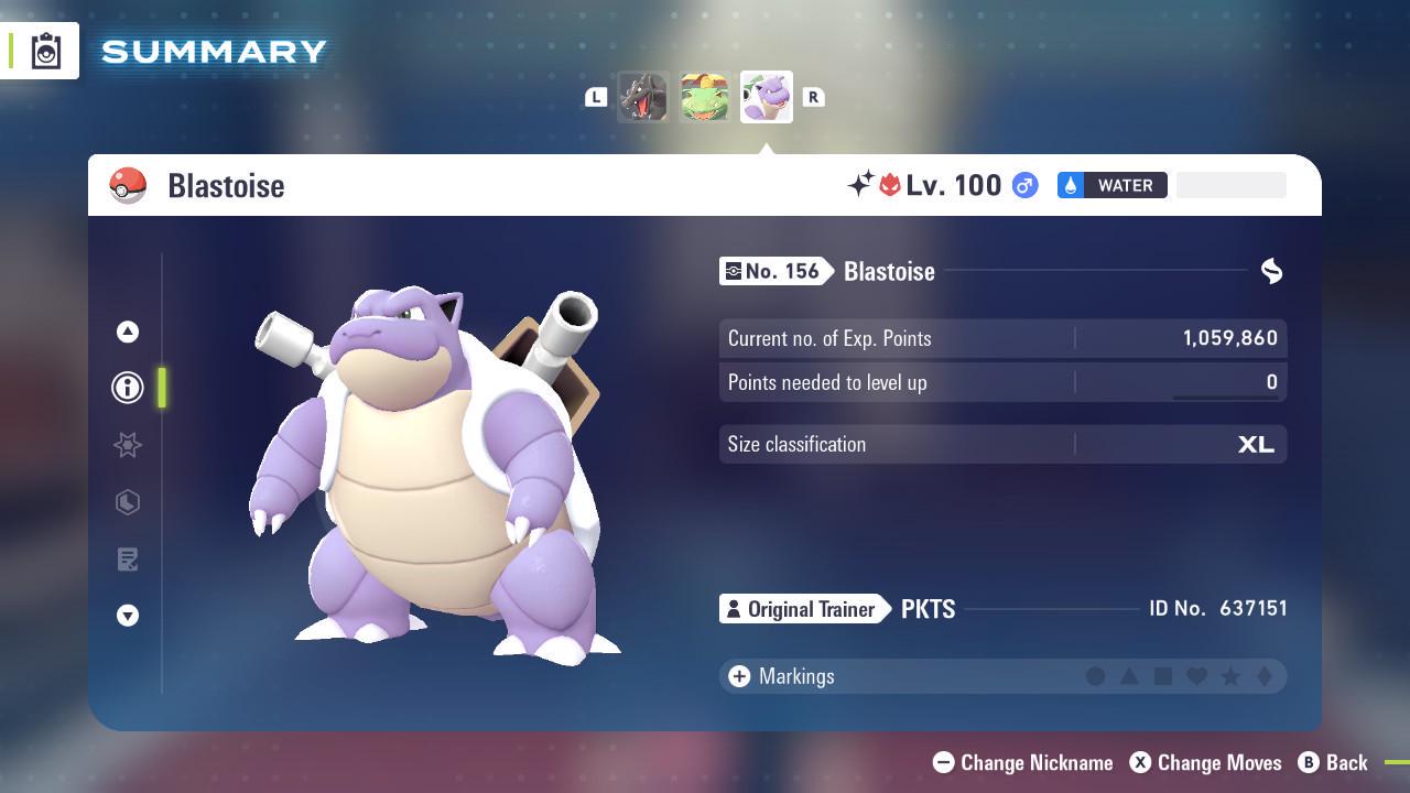 Foto de la carta Pokémon Shiny Alpha Blastoise Pokémon Legends ZA 6IV Listo para el Combate Competitivo 3