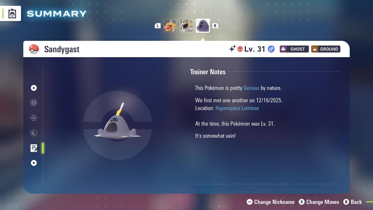 Foto de la carta Pokémon Shiny Alpha Sandygast Pokémon Legends ZA 6IV Listo para la Batalla Competitiva 4