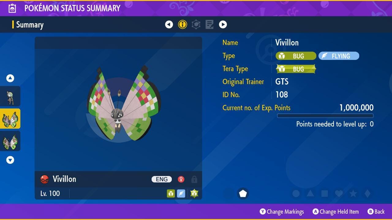 FANCY VIVILLON EVENT Pokémon Scarlet Violet 6IV Competitive Battle Ready – Exclusive Event Pokémon Pokémon card photo