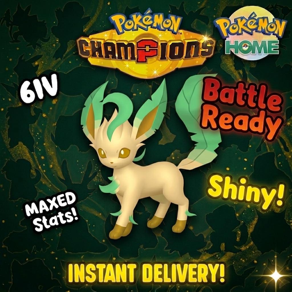 Shiny Leafeon Pokémon Champions 6IV Competitive Battle Ready – Champions Pokémon card photo